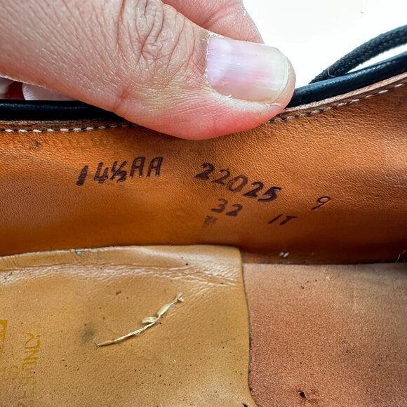 Florsheim King Size Black Leather Dress Shoes 14.5 AA Made in Italy 22025 - Picture 10 of 12